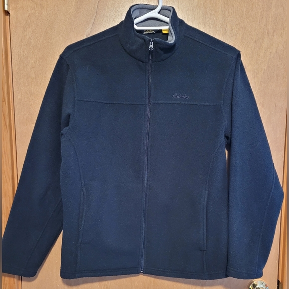 Cabela's Black Fleece Windbreaker Jacket Full-zip with Drawscord Waist Medium - Picture 1 of 8
